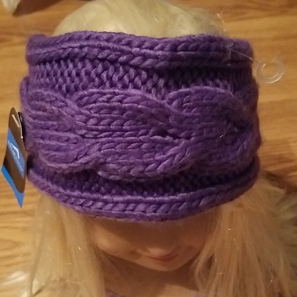 Polar Edge button knitted head band purple - Picture 5 of 6